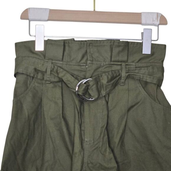 Marissa Webb Dixon Paper Bag Canvas Shorts Size 2 Paper Bag High Waist - Picture 3 of 6